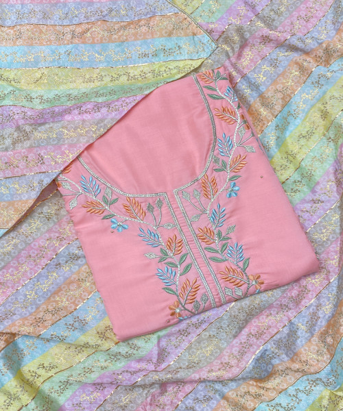 Pink Mix Cotton Suit
