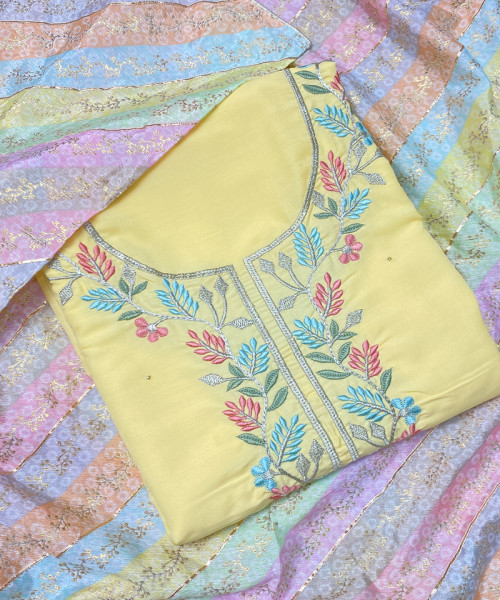 Light Yellow Unstitched Suit