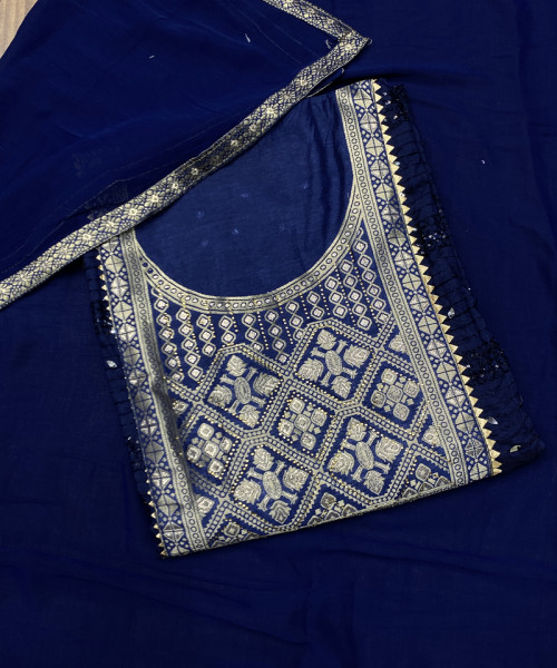Navy Blue Unstitched Suit