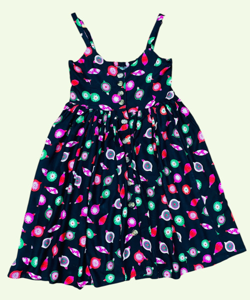 Black Printed cotton Maxi Dress