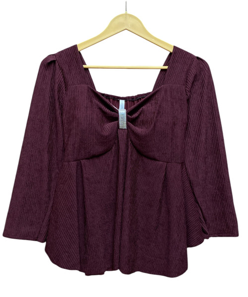 Wine Frock Style Top For Women