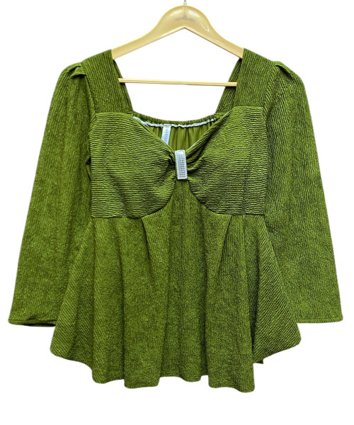 Green Frock Style Top For Women