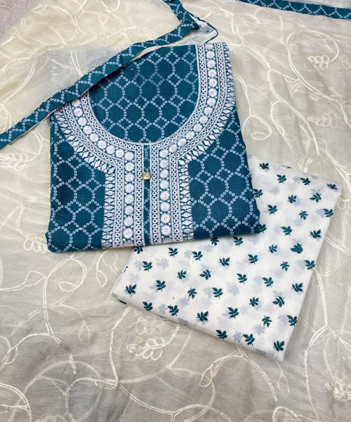 White  Printed  Cotton  Shirt