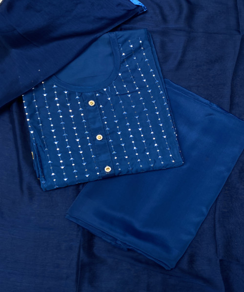 Navy Blue Crepe Suit