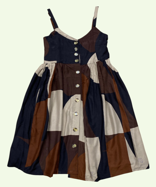 Black With Brown Printed Dress