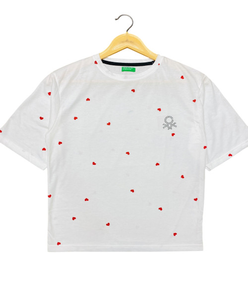 Red Heart Printed T Shirt