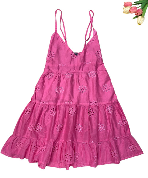 Pink Chickankari  Maxi Dress