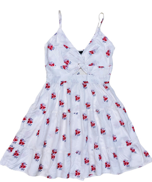 White Printed  Dress
