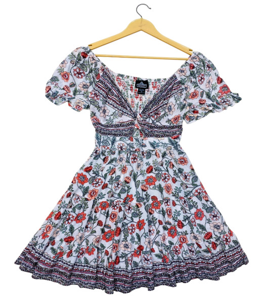 Red Flower Printed Dress