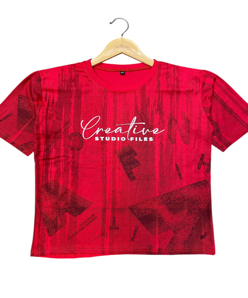 Red Printed T Shirt