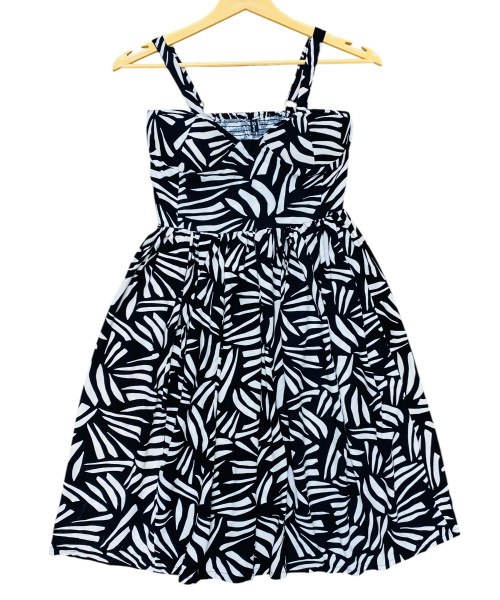 Black With White Printed Dress