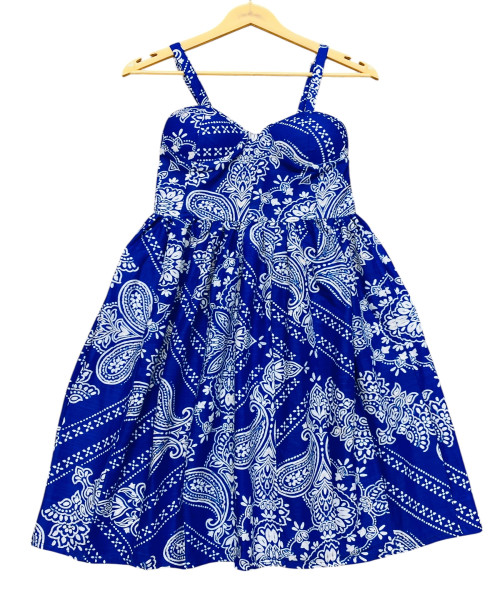 Blue With White Padded Maxi Dress