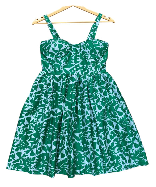 Green Printed Padded Dress