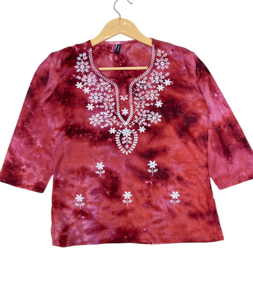 White Printed Cotton Kurtis