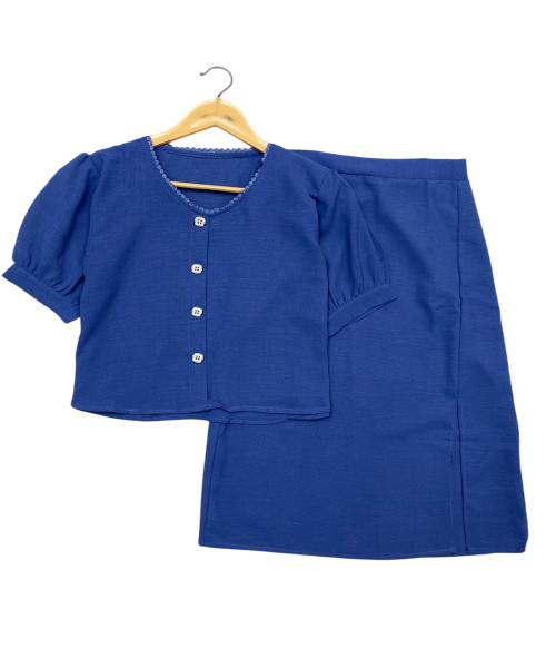Blue Skirt And Top Combo Set