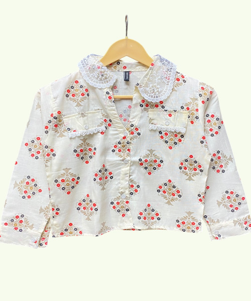 White  Printed  Shirt