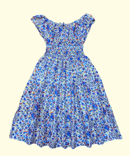 Blue Printed Maxi Dress
