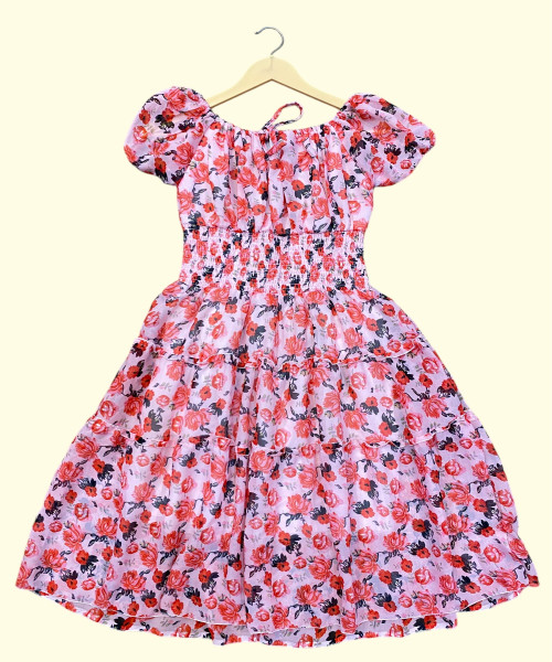 Pink Printed Maxi Dress