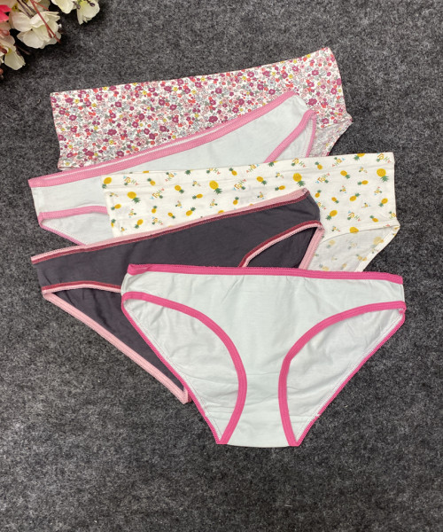 Pack Of 5 Printed Pure Cotton Panties