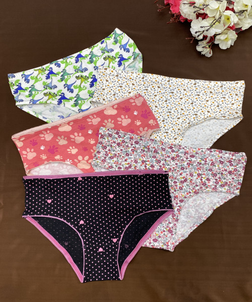 Pack Of 5 Printed Cotton Panties