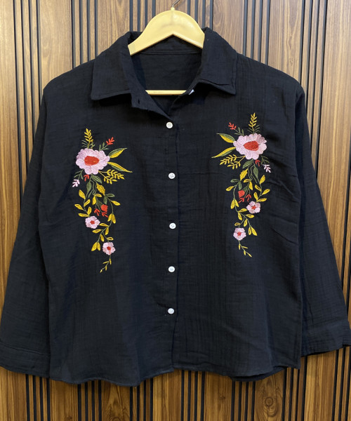 Black Printed Long Shirt