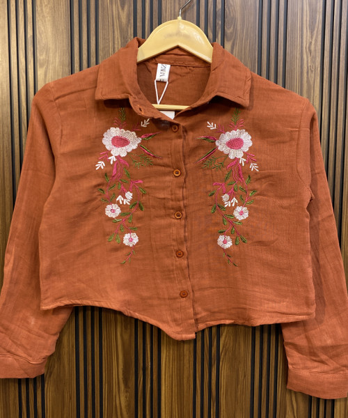 Brown Crop Shirt