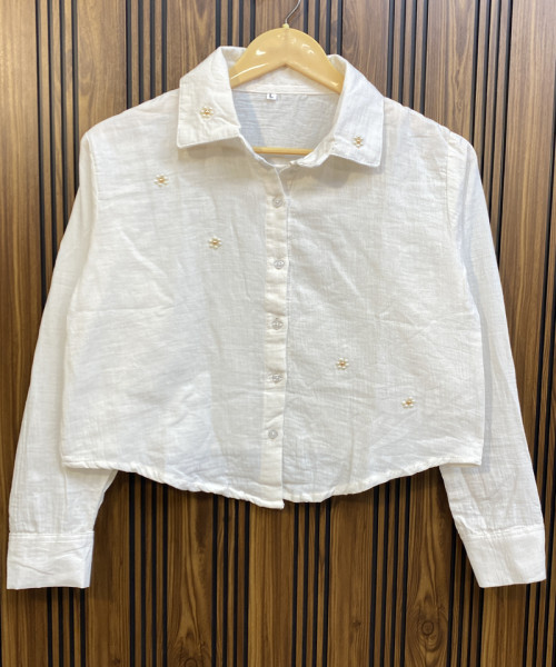 White  Cotton  Shirt For Women