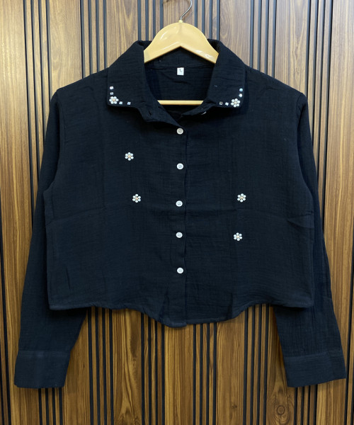 Black Crop Shirt