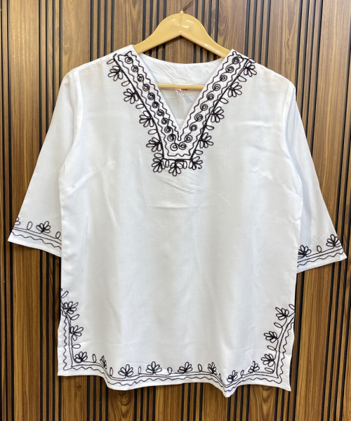 White With Black Women Kurtis