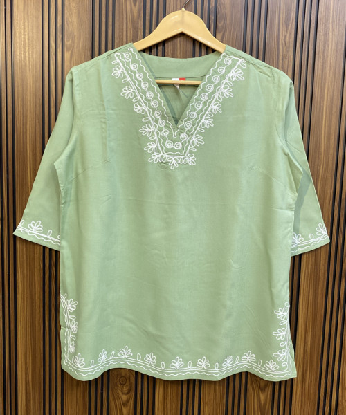 V Neck Cotton Kurtis