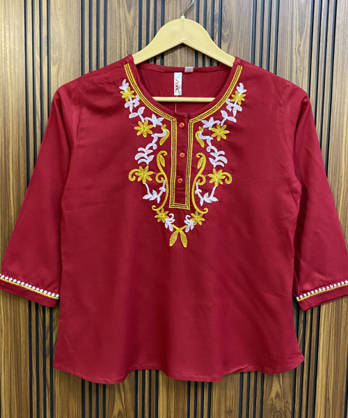 Maroon Cotton Kurtis