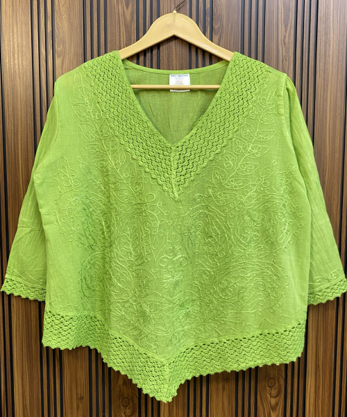 Green V Neck Kurtis
