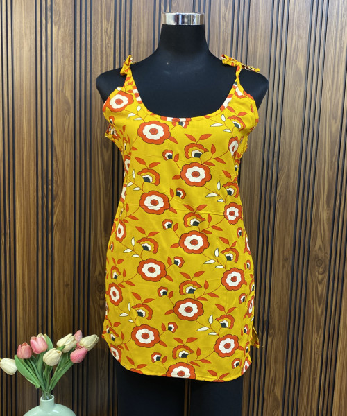 Yellow Cotton Kurtis