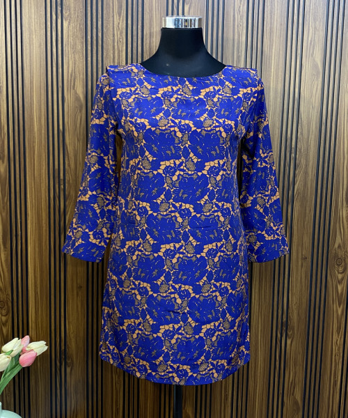 Blue Printed Summer Dress