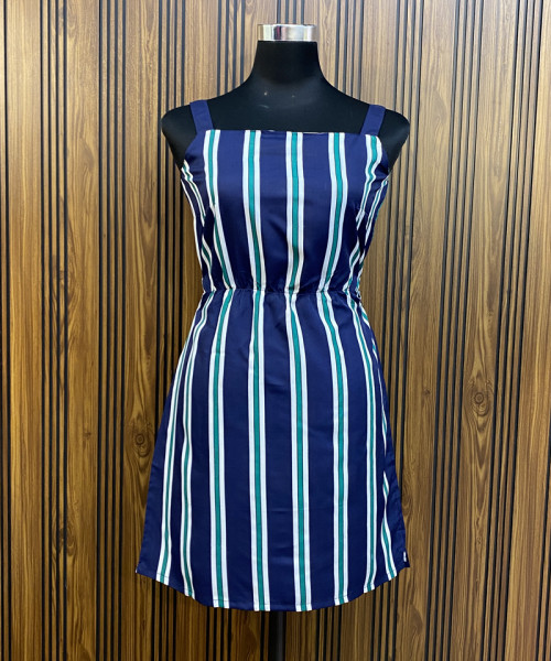 Navy Blue With White Summer Dress