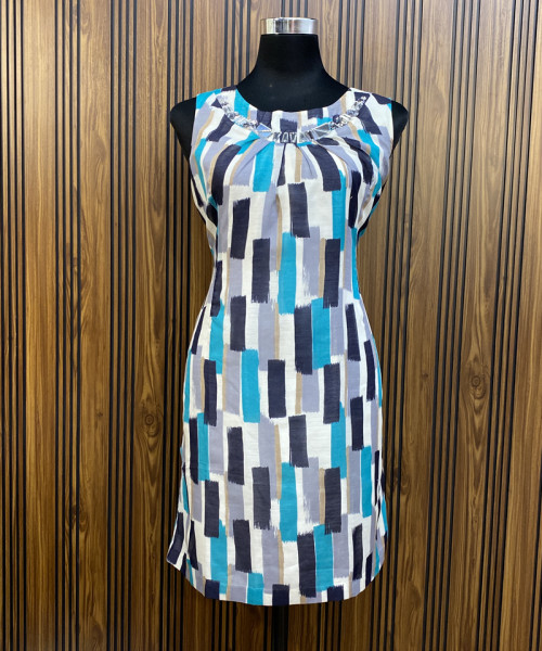Black With White Printed Summer Dress
