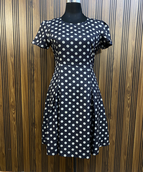 Black With  White Dot Summer Dress
