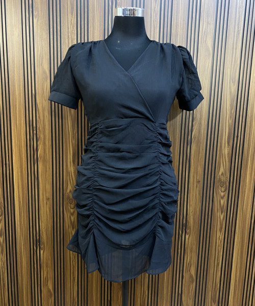 Black V Neck Summer Dress
