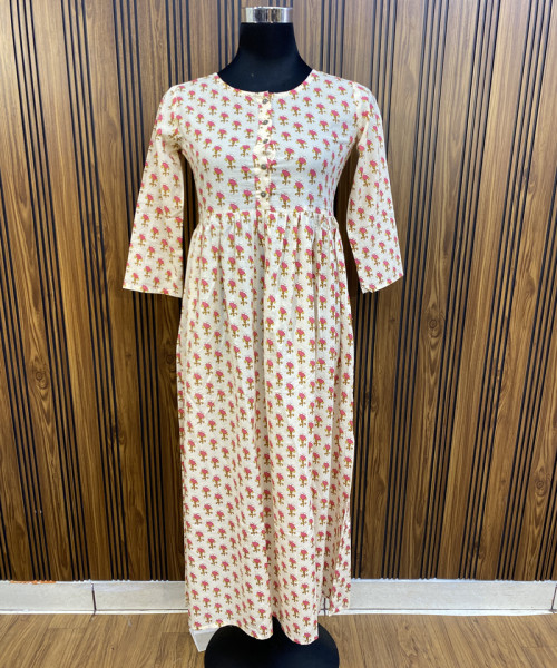Flower  Printed Cotton Dress