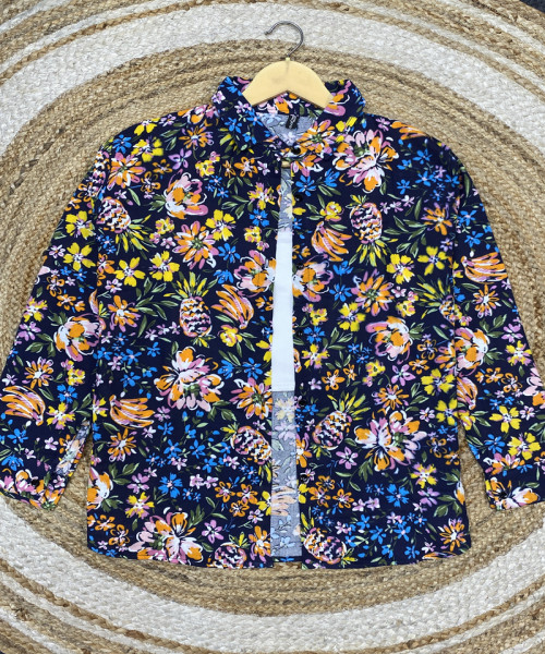 Flower Printed Cotton Shirt