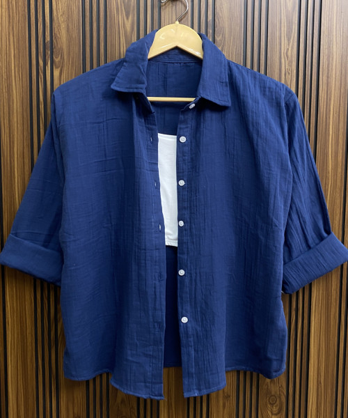 Navy Blue Cotton Shirt