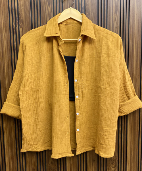 Mustard Yellow Cotton Shirt