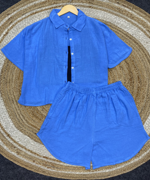 Blue Cotton Co Ord Set