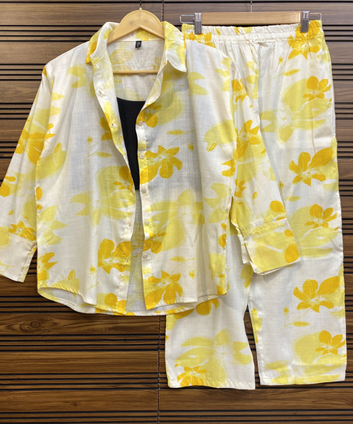 Yellow and White Summer Co Ord Set