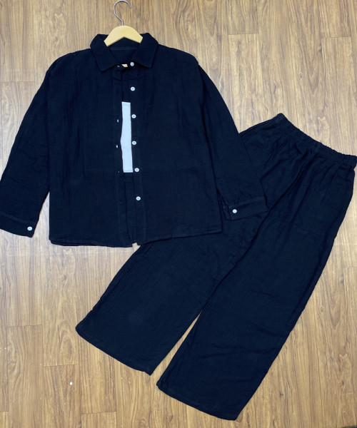 Black Cotton Three Pc set