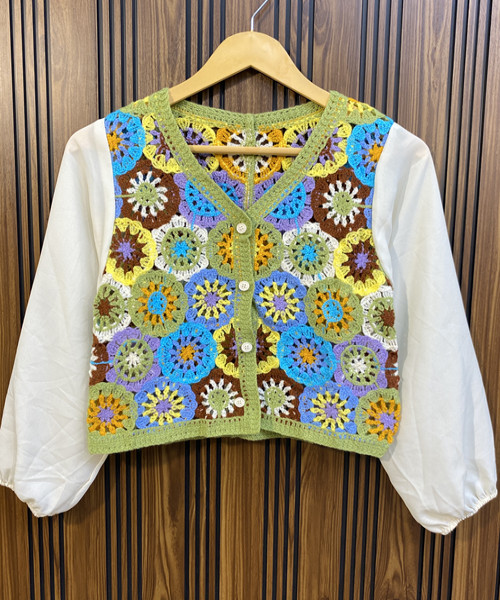 Multi Colour Crosia Top
