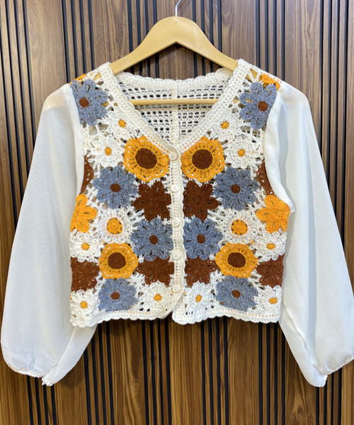 Multi Colour Summer Crosia Top