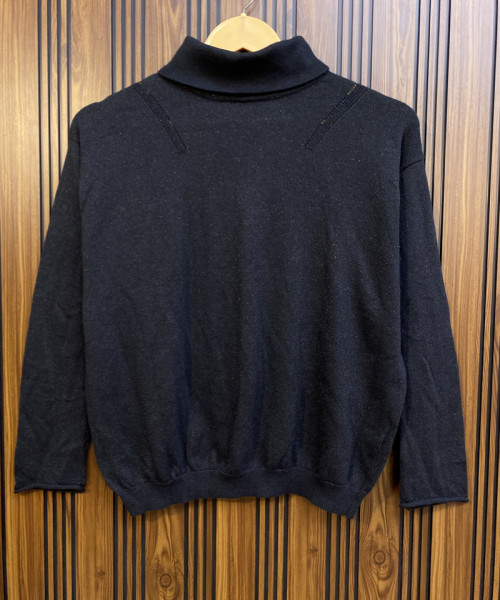 Black High Neck Knitted Top