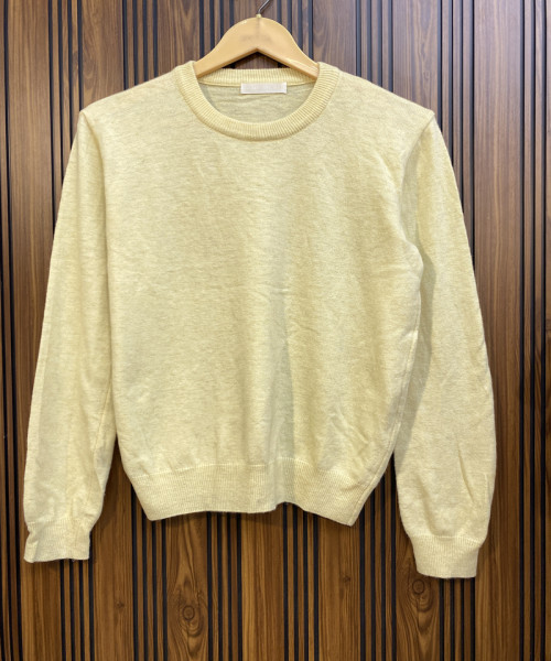 Light Yellow Round Neck Pre Winter Top