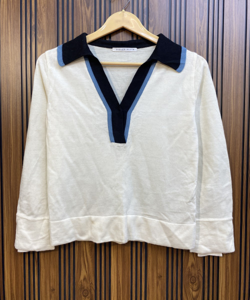 White With Black Pre Winter Top